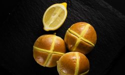 Lemon hot cross buns