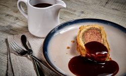Macphie Plant-based Demi-Glace as gravy with Beef Wellington